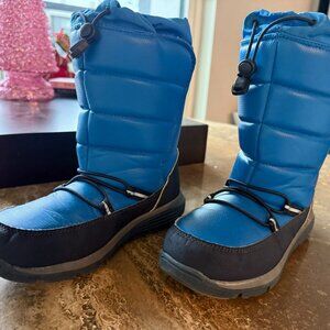 Lands' End Waterproof Blue Velcro Boots Kids Size 7